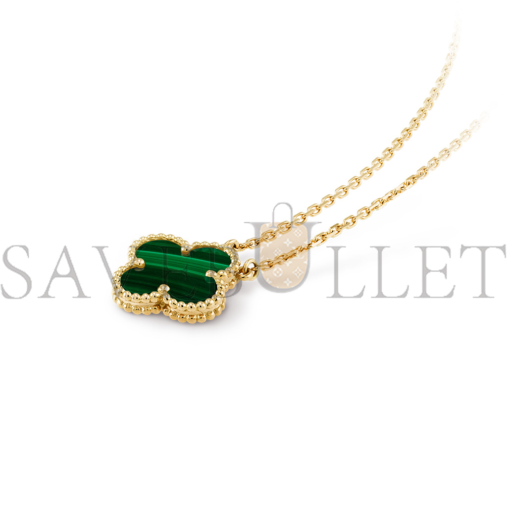 VAN CLEEF ARPELS VINTAGE ALHAMBRA PENDANT - YELLOW GOLD, MALACHITE  VCARO9VA00